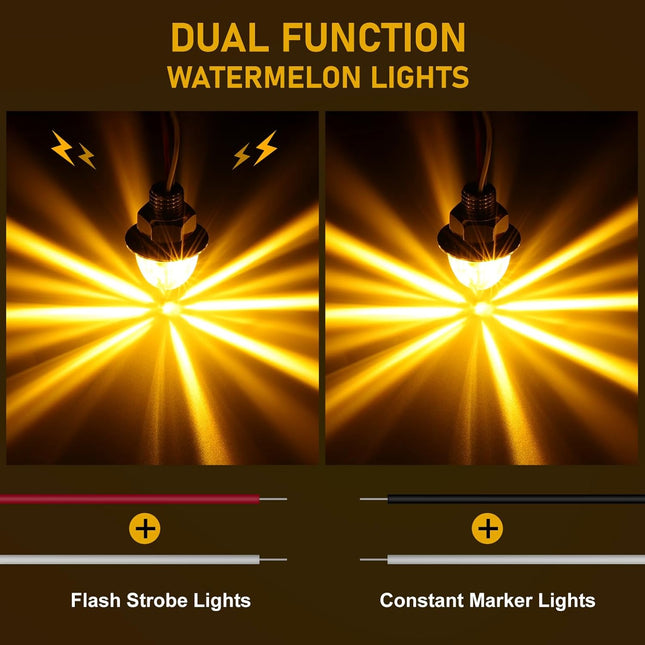 10PCS Mini Amber LED Watermelon Lights