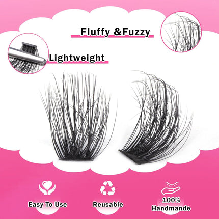 GlowEssence EsenciaLuz FANXITON DIY Lash Extension Kit Full Lash Clusters 288 pcs Thick Lash — Beauty & Self-Care