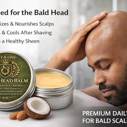 Fragrance Free Bald Head Balm for Men – 4 oz