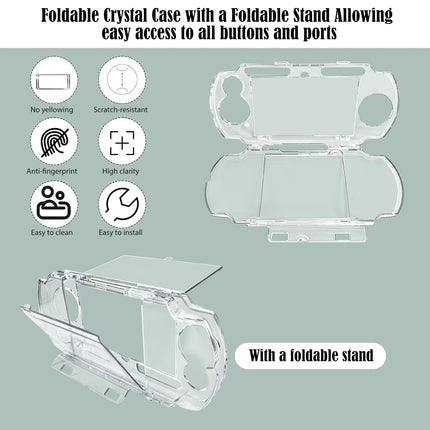 JDGPOKOO 5 in 1 Accessories Kit for PSP 2000/3000, Carrying Case for PSP 2000 3000, Protective Case Shell, 2 Set Screen Protectors and Charging&Date Cable, Compatible with PlayStation Portable 2000/3000 ONLY