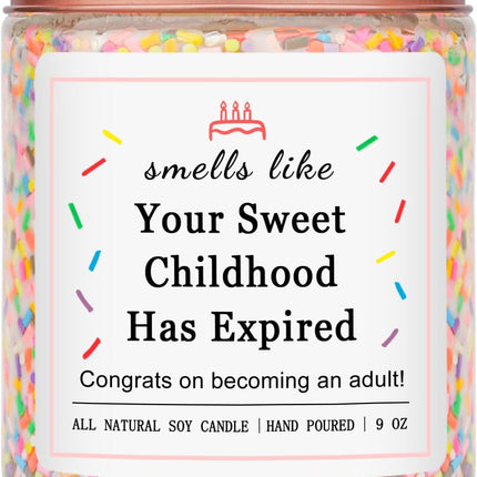 18th Birthday Vanilla Birthday Cake Scented Candle for Girls