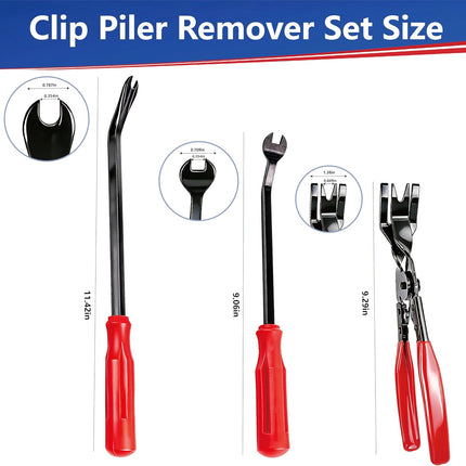 7-Piece Car Trim Removal Tool Kit with Plastic Pry Tool and Fastener Clip Pliers