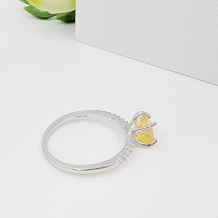 Real Raw Crystal Dainty Ring white Gold Birthstone gift — Home & Lifestyle