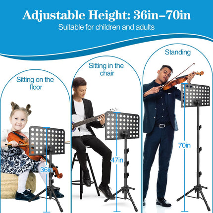 Adjustable Music Stand with Carrying Bag, 1 Pack
