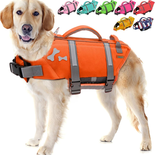 XL Dog Life Jacket in New Orange