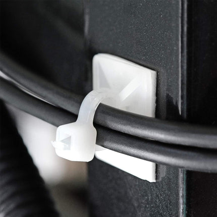 3/4-Inch Self-Adhesive Cable Zip Tie Mounts with Cable Ties, 100 PCS