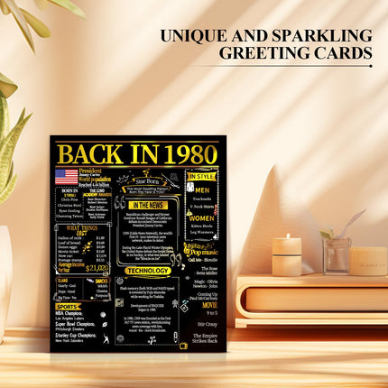 46th Birthday 3D Pop Up Card, Back in 1980 Gold Retro Theme
