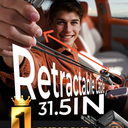 Retractable 84W USB-C Car Charger Adapter