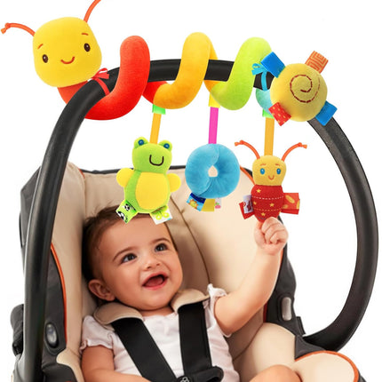 Spiral Baby Sensory Plush Hanging Toy for Car Seats, Strollers & Cribs