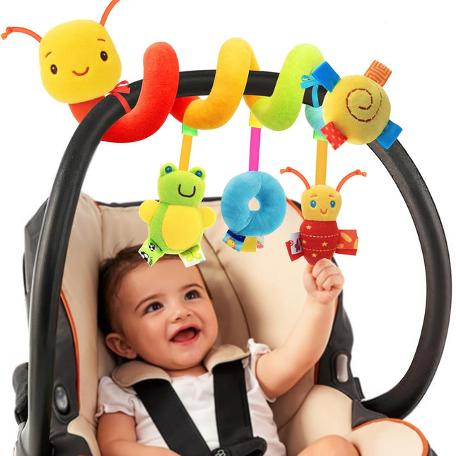 Spiral Baby Sensory Plush Hanging Toy for Car Seats, Strollers & Cribs