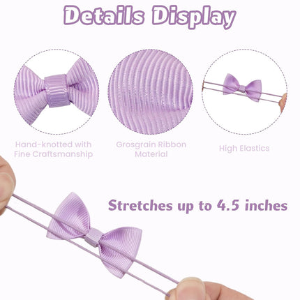 Hair Ties for Baby Girls - 42 Small 2-Inch Hair Bows in 21 Color Pairs