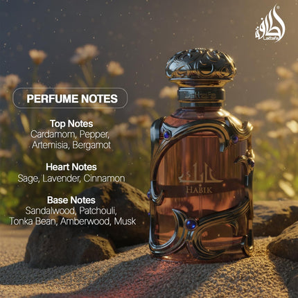 Habik Spicy Aromatic Woody Eau de Parfum for Men, 3.4 oz