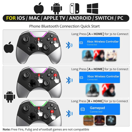 Bluetooth Wireless Game Controller with Phone Clip