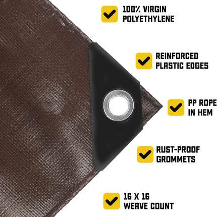 TerraBound TierraRumbo Core Tarps Extreme Heavy Duty 20 Mil Tarp Cover, Waterproof — Outdoor & Adventure