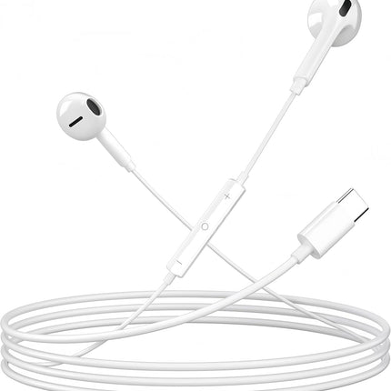 5 Pack USB-C Wired Earbuds with Microphone and Volume Control, 4 ft