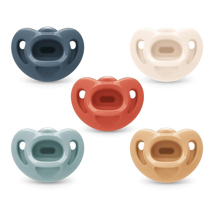 Timeless Comfy Pacifier | 100% Silicone, One-Piece Design | BPA-Free | 5-Pack, 0-6M