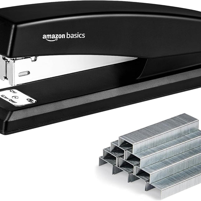 Black Office Stapler with 1000 Staples, 25-Sheet Capacity