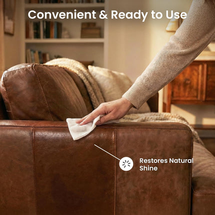 Leather Cleaner Wipes 4-in-1 Cleaner and Conditioner, 3 Pack (90 Total)