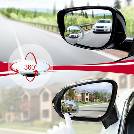 2-Inch Round Frameless Convex Blind Spot Mirrors, Pack of 2