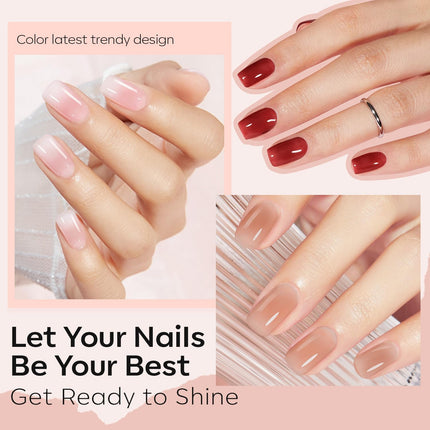 6-Color Sheer Nude Jelly Nail Polish Set