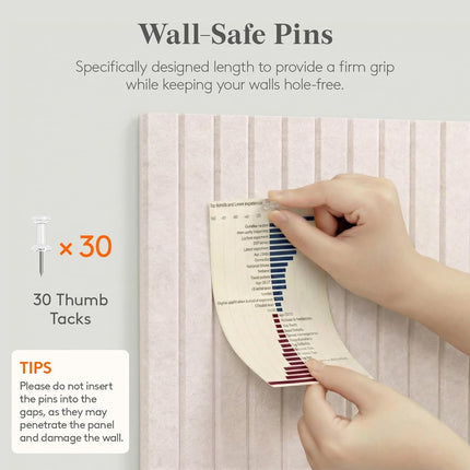 Felt Slatted Bulletin Board Panels, 6 Pack, Oatmeal
