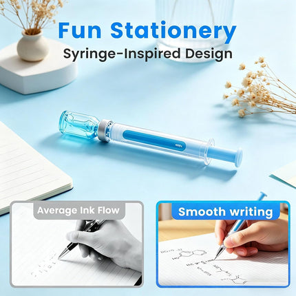 9-Pack Syringe-Shaped Gel Ink Ballpoint Pens