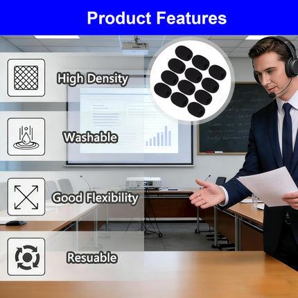12 Pack Foam Microphone Covers for Lapel and Headset Microphones