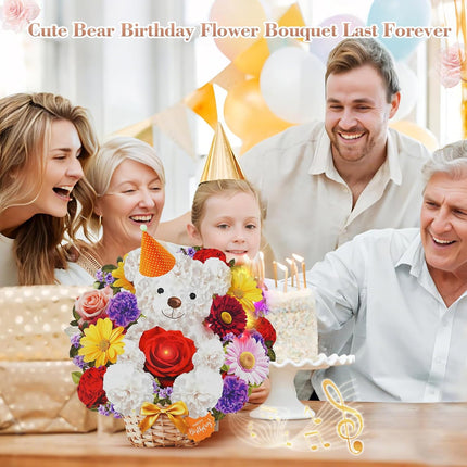 Musical Light-Up Bear Birthday Card