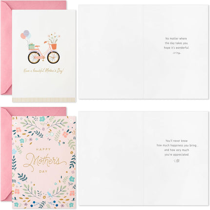Mother's Day Cards Assortment, Flowers - 16 Cards with Envelopes