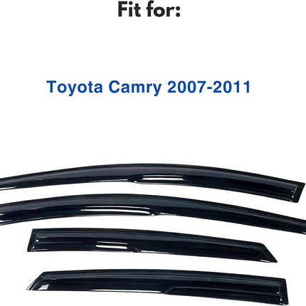 Out-Channel Window Visors Rain Guards, 4-Piece Set for 2007-2011 Vehicle Fitment