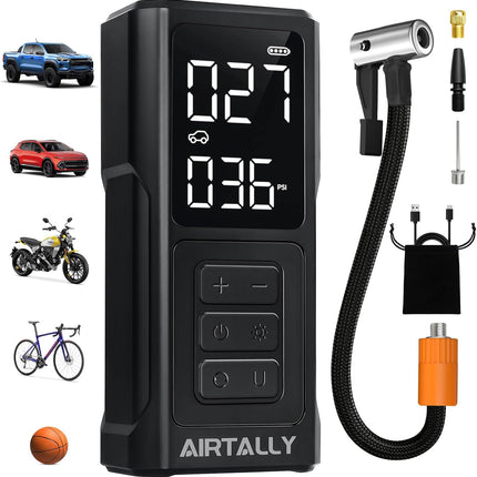 Portable Tire Inflator Air Compressor with 5200mAh Battery