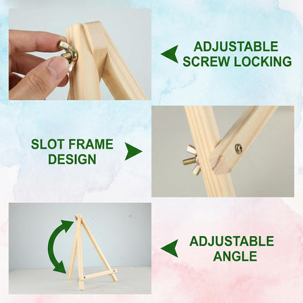 4 Pack 11.8 in Wooden Tabletop Easels for Painting
