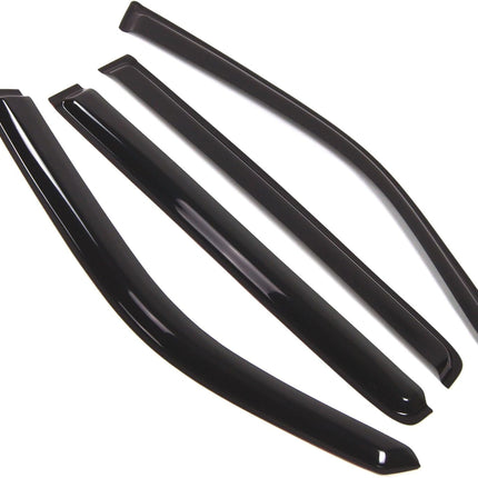 Outside Mount Window Vent Visors Rain Guards, Black Tinted 4-Piece Set