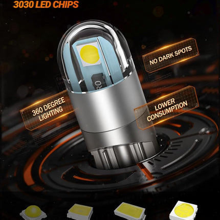 194 LED Bulb 6000K White, T10 168 2825 W5W, Pack of 10