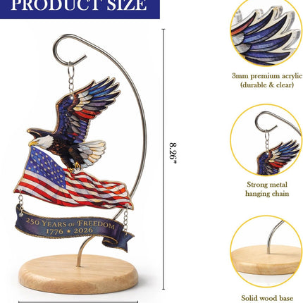 AuraHaus CasaAura 250th Anniversary USA Ornament 1776 –2026, America 250 Eagle Patriotic — Home Decor & Ambiance