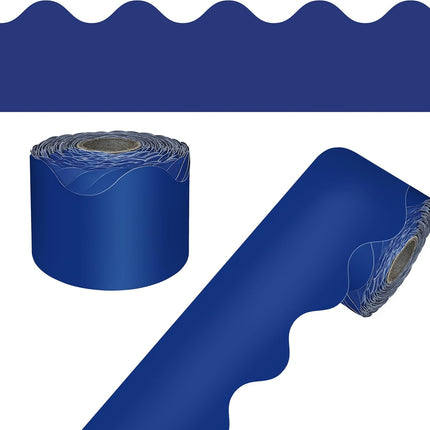 65 ft Navy Blue Scalloped Bulletin Board Border Roll