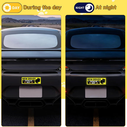 4-Piece Cat Cartoon Magnetic Student Driver Car Sticker Set