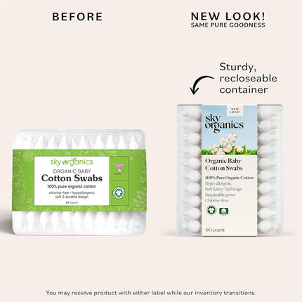 LittleNest NidoPequeño Sky Organics - Organic Baby Cotton Swabs — Baby & Toddler