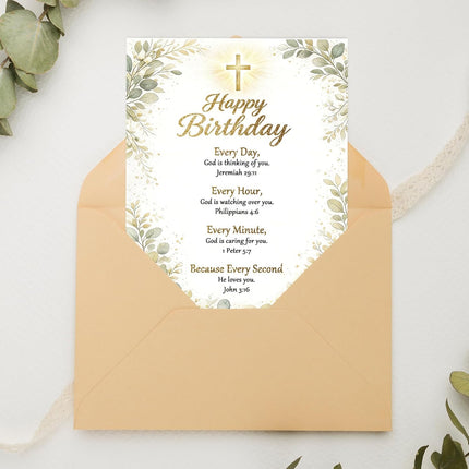 Religious Birthday Card with Bible Verse