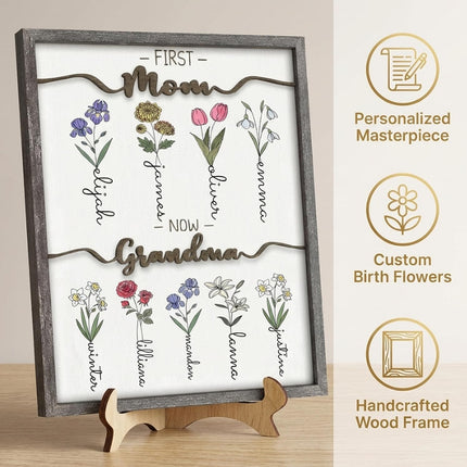 Personalized Birth Month Flower Wood Plaque Wall Art