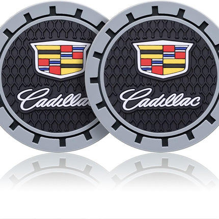 Black Silicone Car Cup Coasters, 2-Pack Universal Non-Slip Cup Holder Inserts
