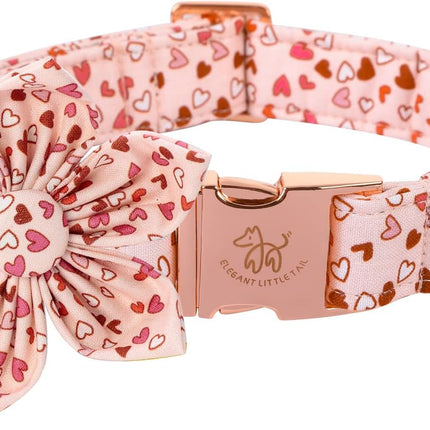 Elegant Little Tail Valentine's Heart Dog Collar for X-Small Puppies