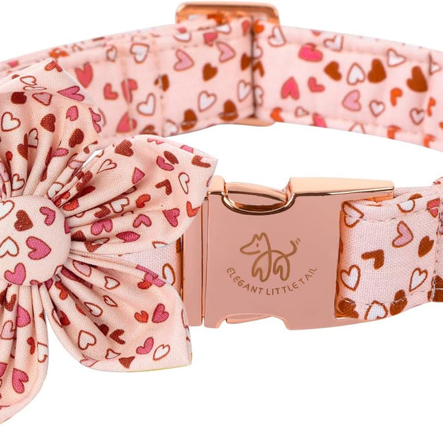 Elegant Little Tail Valentine's Heart Dog Collar for X-Small Puppies