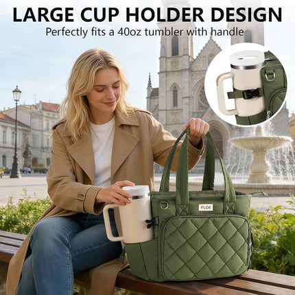 Large Quilted Puffer Bible Bag with Shoulder Strap