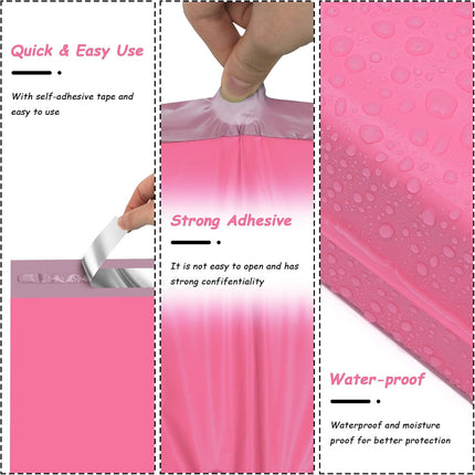 Pink Poly Mailers 10x13 Inch, 100 Count Self-Seal Shipping Bags