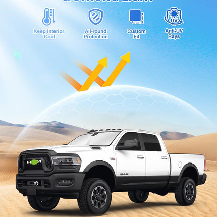 6-Piece Black Vehicle Window Sunshade Set for 2500/3500 Trucks 2010-2026
