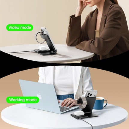 New Travel Portable Wireless Charger 3-in-1 Charging Stand for Multiple Devices