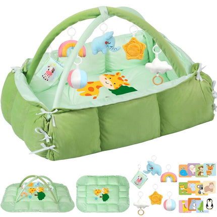 5-in-1 Tummy Time Baby Activity Gym with Giraffe Cartoon Pattern