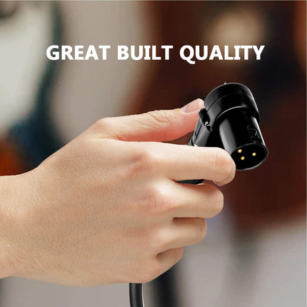 Balanced XLR Cable, Right Angle Male to Straight Female, 3 ft Black