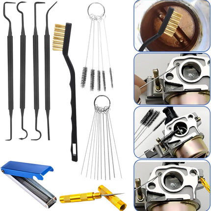 9-Piece Carburetor Jet Cleaning Tool and Welding Tip Cleaner Kit